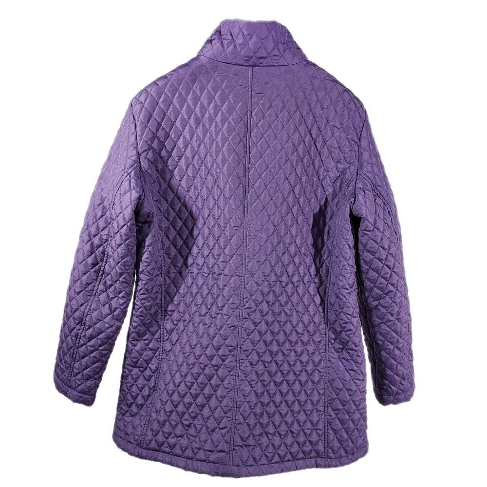 Jane Ashley Women's Quilted Coat, Size Medium Jacket Purple - Picture 2 of 16
